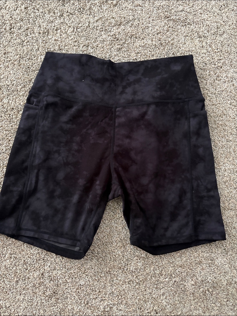 Senita athletics black tie dye biker shorts 6”